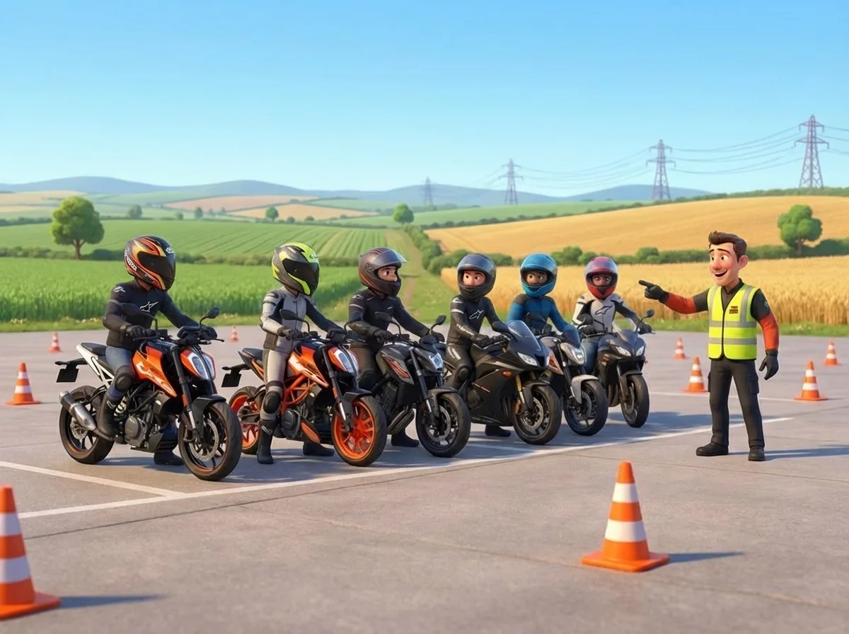 Fahrsicherheitstraining Motorrad auf der Übungsstrecke in Münchendorf